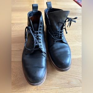 JCrew x Alden plain toe boots, hunter green, lightly used